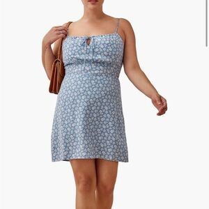 Reformation Blue Daisy Mini Dress